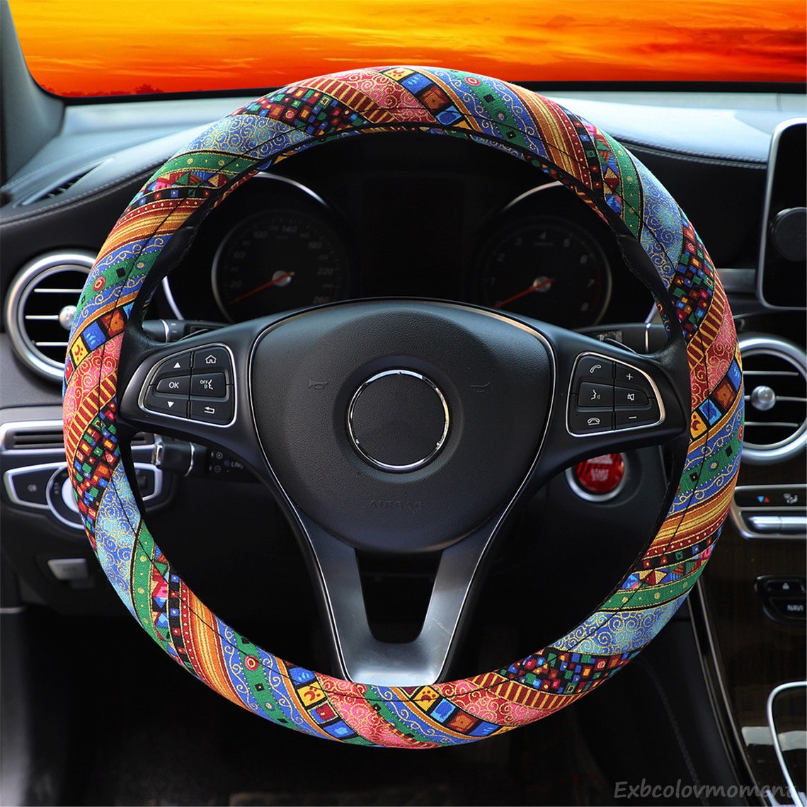 Boho Steering Wheel Cover Generic Steering Cover Leopard Etsy