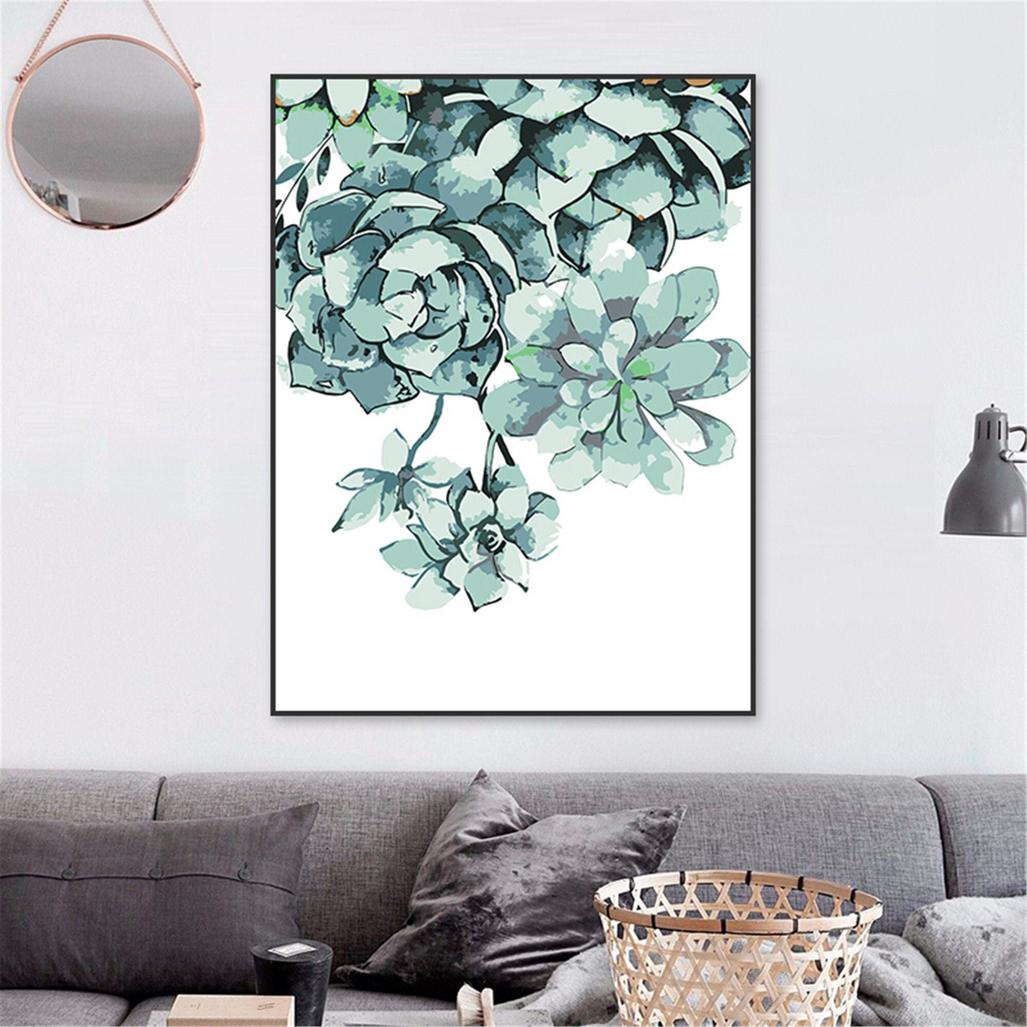 Succulent Plants Paint by Number KitGreen Plant Painting Etsy