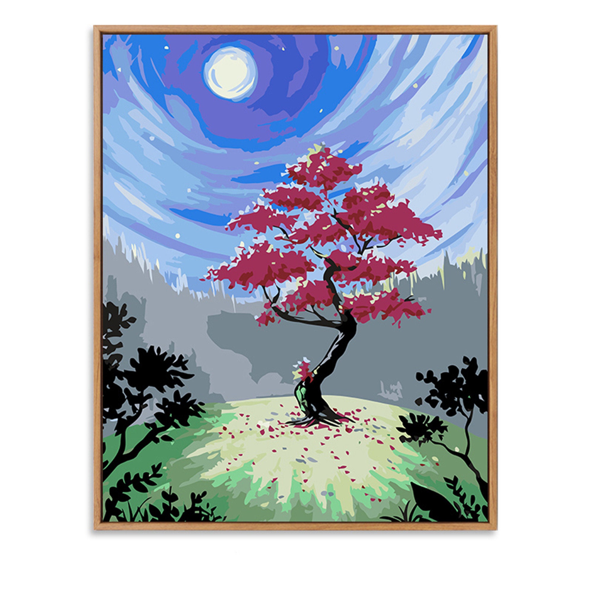 Tree Paint by Number Kit Landscape Paint By NumberWithout Etsy