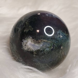 Amazing Moss Agate Spheres Red Blue And Purple Moss Agate Big | Etsy