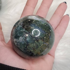 Amazing Moss Agate Spheres Red Blue And Purple Moss Agate Big | Etsy