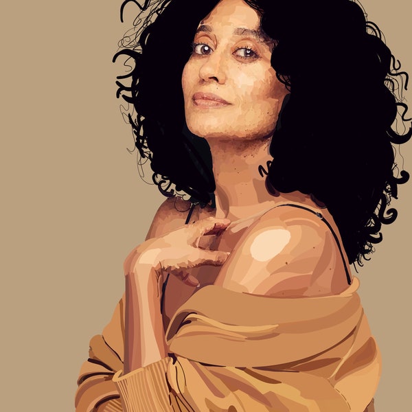 Tracee Ellis Ross Portrait, Digital Portrait, Downloadable Print