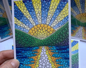 Tarjeta de felicitación en blanco con diseño de puntos, 4.25" x 5.5", con sobre.