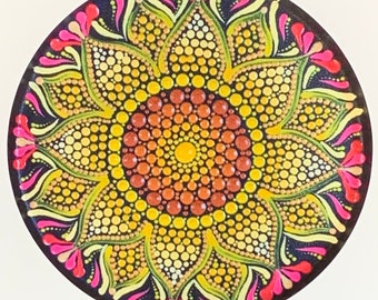 Calcomanía de vinilo resistente al agua con diseño de flores y puntos