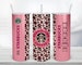 Starbucks 20oz Skinny Tumbler Sublimation Design Template, Straight & Tapered, Glitter Tumbler, Leopard Pattern PNG, Coffee Tumbler PNG 