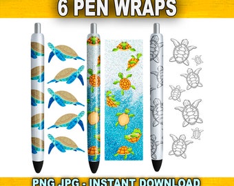 Turtle Pen Wrap Design, Digital File, Jpeg, Png File