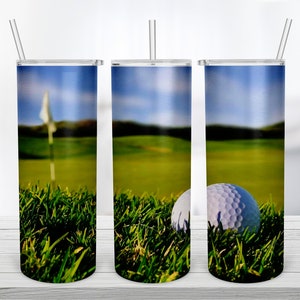 Golf Tumbler Sublimation Design Template, 2 Golf 20 oz Skinny Tumbler, Straight & Tapered, Instant Download PNG