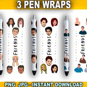 Pen Wrap Friends Png, Friends Pen Wrap Pattern, Pen Digital Template, Epoxy Pen Wrap, Instant Download Png, Jpeg