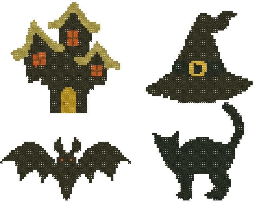 Halloween cross stitch pattern Counted cross stitch pattern Etsy