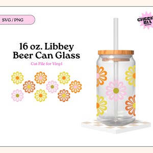Retro Flowers SVG | PNG | Glass Cup, Retro, Funky, Groovy design | Trendy, Aesthetic Cut files | Flower svg