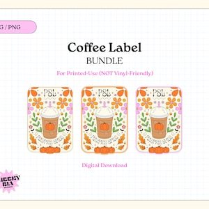 Pumpkin Spice Label Bundle SVG PNG | Coffee Label | Sticker File | Trendy | Halloween Design | PSL | Spooky Design | Pumpkins