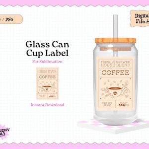 Coffee Label SVG PNG | Cold Brew Coffee Label | Sticker File | Trendy | Neutrals | for Glass Cup