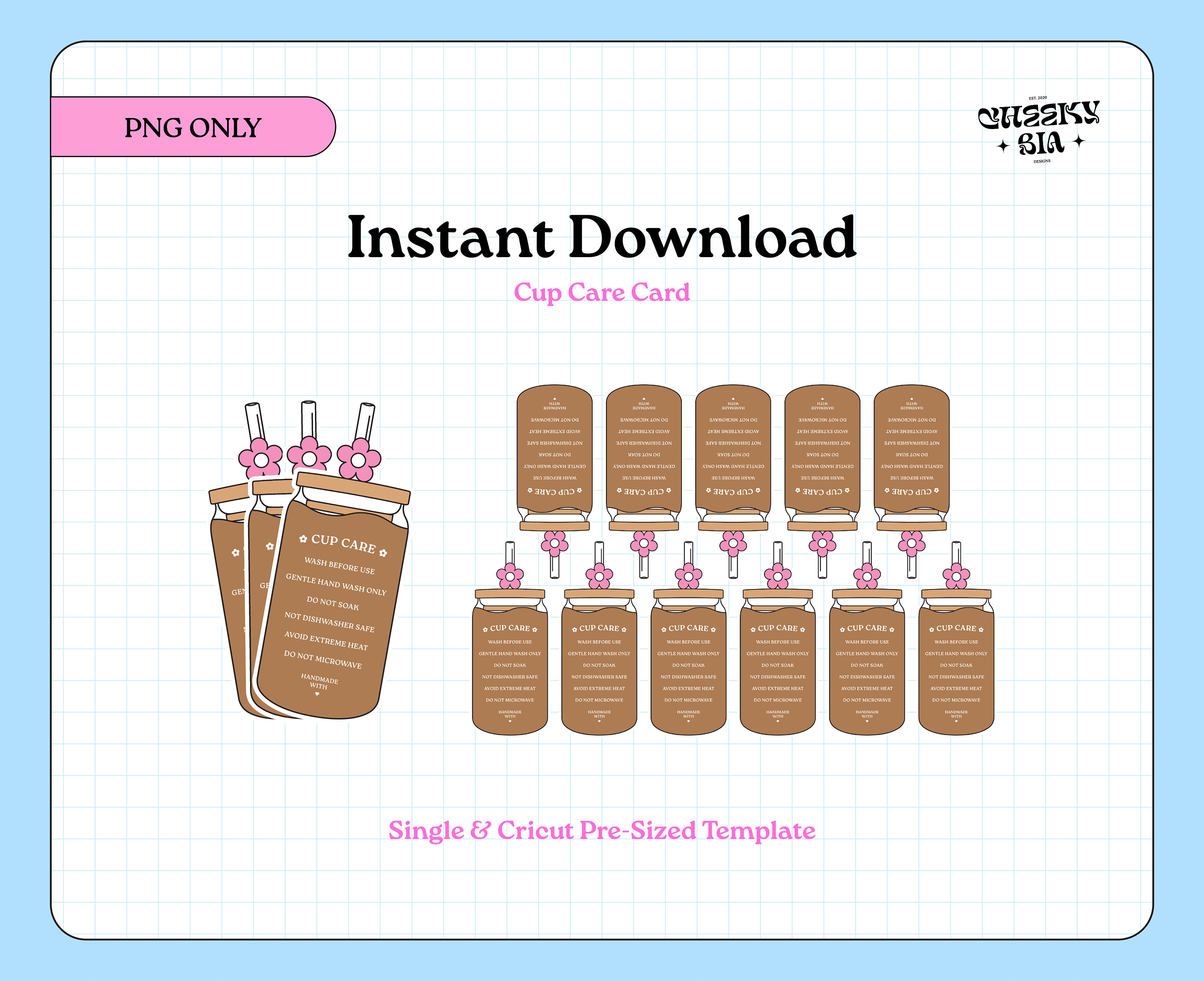 Verre Can Care Card, Can Glass Cup Care Card PNG, Cup Care Cards, Cup Care Instructions, Libbey Cup Care