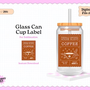 Coffee Label SVG PNG | Cold Brew Coffee Label | Sticker File | Trendy | Neutrals | for Glass Cup