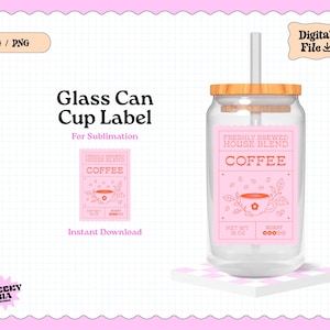 Coffee Label SVG PNG | Cold Brew Coffee Label | Sticker File | Trendy | Neutrals | for Glass Cup
