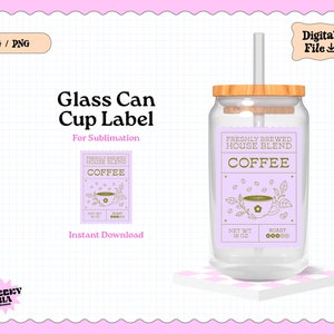 Coffee Label SVG PNG | Cold Brew Coffee Label | Sticker File | Trendy | Neutrals | for Glass Cup
