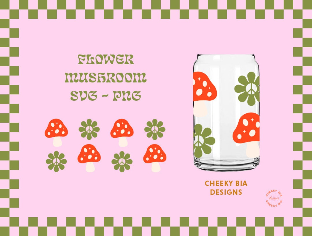 Flower Mushroom SVG, Mushroom PNG; Retro Svg; Trendy Svg; Glass Cup Svg ...