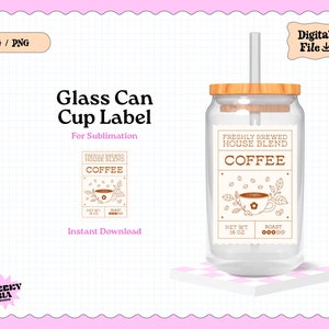 Coffee Label SVG PNG | Cold Brew Coffee Label | Sticker File | Trendy | Neutrals | for Glass Cup