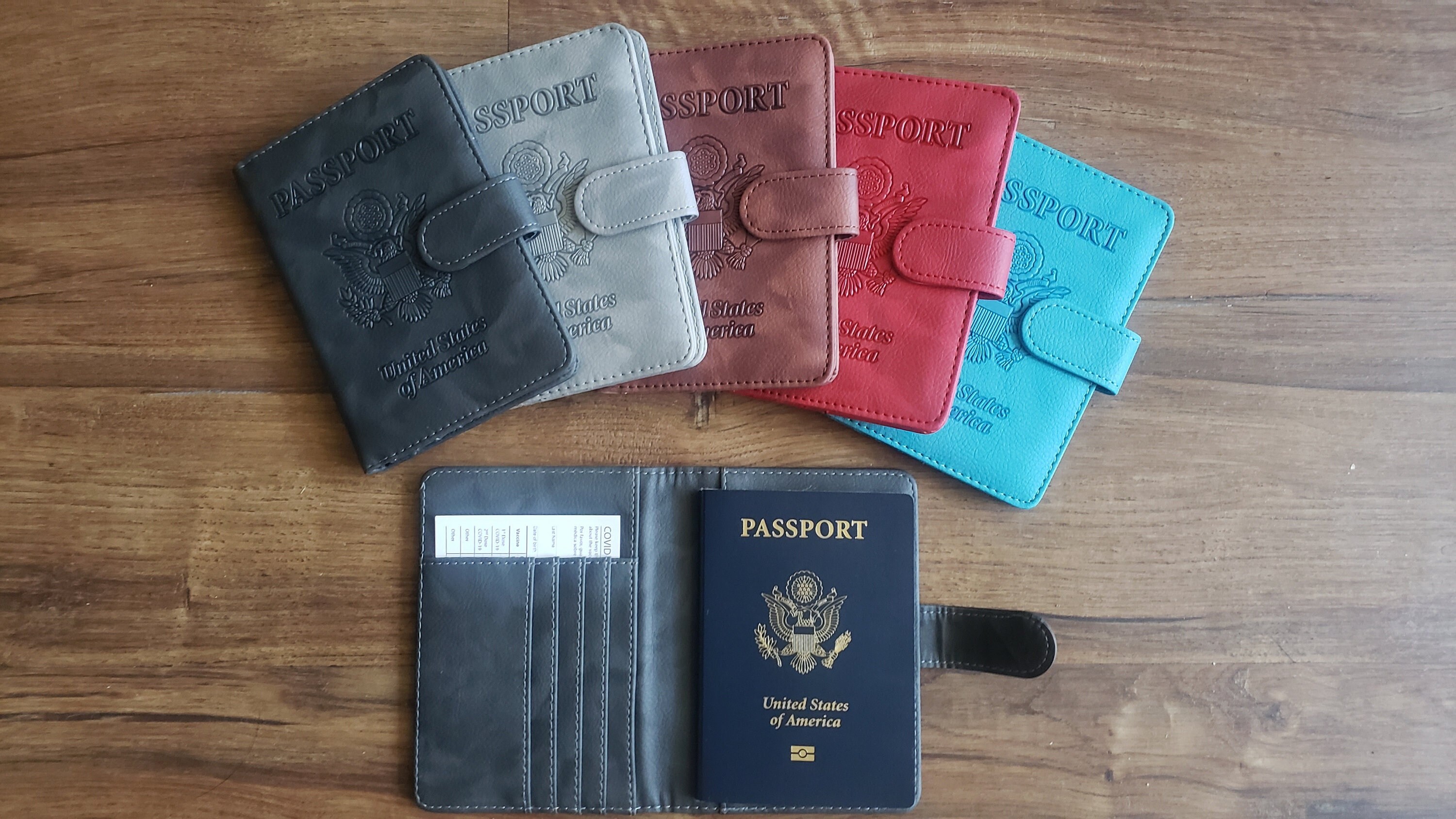 Cobertura de pasaporte y cubierta de pasaporte de vacunación en uno Bolsos y monederos Equipaje y viajes Fundas para pasaporte 