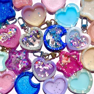 Custom Cute Resin Moon Star Heart Shaker Keychains