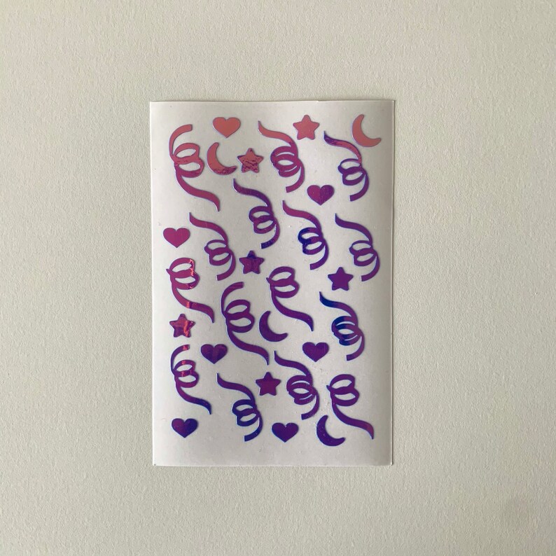 Holo Vinyl Confetti Deco Stickers Etsy