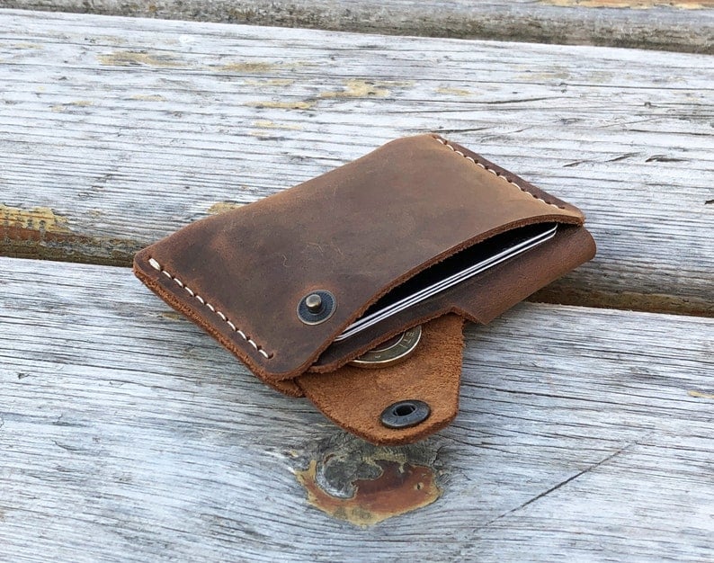 Slim Leather Wallet, Minimalist Leather Wallet, Leather Wallet, Unisex Wallet ,Credit Card Wallet zdjęcie 1