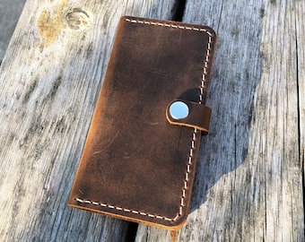 Handmade Leather Samsung Wallet Case: Galaxy S8, S10, S7