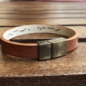 Morsecode Armband Lederarmband - Herren Lederarmband - Personalisiert - Valentinstagsgeschenk - Männergeschenk - Jubiläumsgeschenk - Nachrichtenarmband