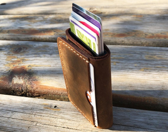Slim Leather Wallet Minimalist Leather Wallet Leather | Etsy