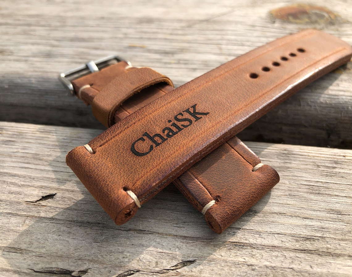 Leather Watch Band / Leather Watch Strap / Personalization Etsy