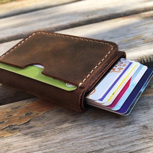 Slim Leather Wallet, Minimalist Leather Wallet, Leather Wallet, Unisex ...