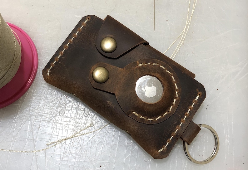 Cartera de cuero delgada, cartera de cuero minimalista, cartera de cuero, cartera unisex, cartera para tarjetas de crédito imagen 7