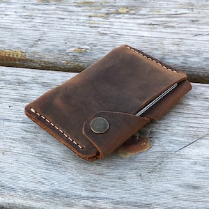 Slim Leather Wallet, Minimalist Leather Wallet, Leather Wallet, Unisex Wallet ,Credit Card Wallet image 5