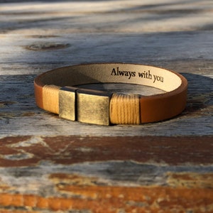 Regalo per il fidanzato Bracciale con messaggio nascosto per uomo Regali per lui Regalo per il fidanzato Anniversario Regalo unico personalizzato Bracciale in pelle Personalizzato