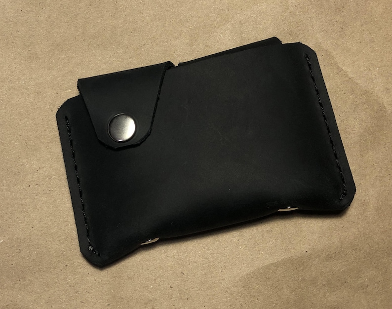 Cartera de cuero delgada, cartera de cuero minimalista, cartera de cuero, cartera unisex, cartera para tarjetas de crédito imagen 9