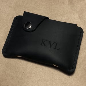 Cartera de cuero delgada, cartera de cuero minimalista, cartera de cuero, cartera unisex, cartera para tarjetas de crédito imagen 8