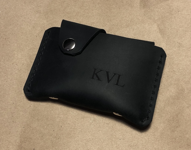 Cartera de cuero delgada, cartera de cuero minimalista, cartera de cuero, cartera unisex, cartera para tarjetas de crédito imagen 8