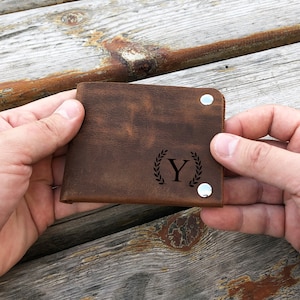 Cartera de cuero minimalista, Cartera de cuero delgada, Cartera de cuero, Cartera unisex, Cartera de tarjeta de crédito