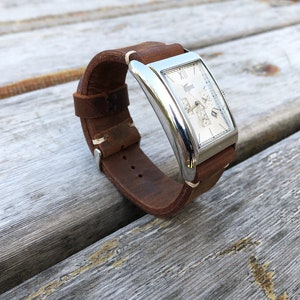 Personalized Leather Watch Band: Handmade Strap (18-24mm)
