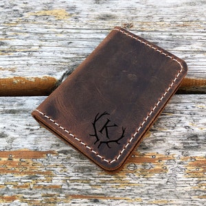 Cartera de cuero minimalista, Cartera de cuero delgada, Cartera de cuero, Cartera unisex, Cartera para tarjetas de crédito