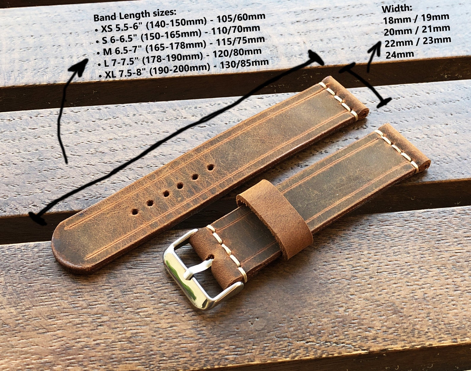 Leather Watch Band / Leather Watch Strap / Personalization Etsy