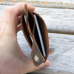 Slim Leather Wallet, Minimalist Leather Wallet, Leather Wallet, Unisex Wallet ,Credit Card Wallet zdjęcie 4