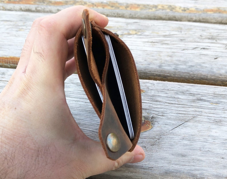 Slim Leather Wallet, Minimalist Leather Wallet, Leather Wallet, Unisex Wallet ,Credit Card Wallet zdjęcie 4