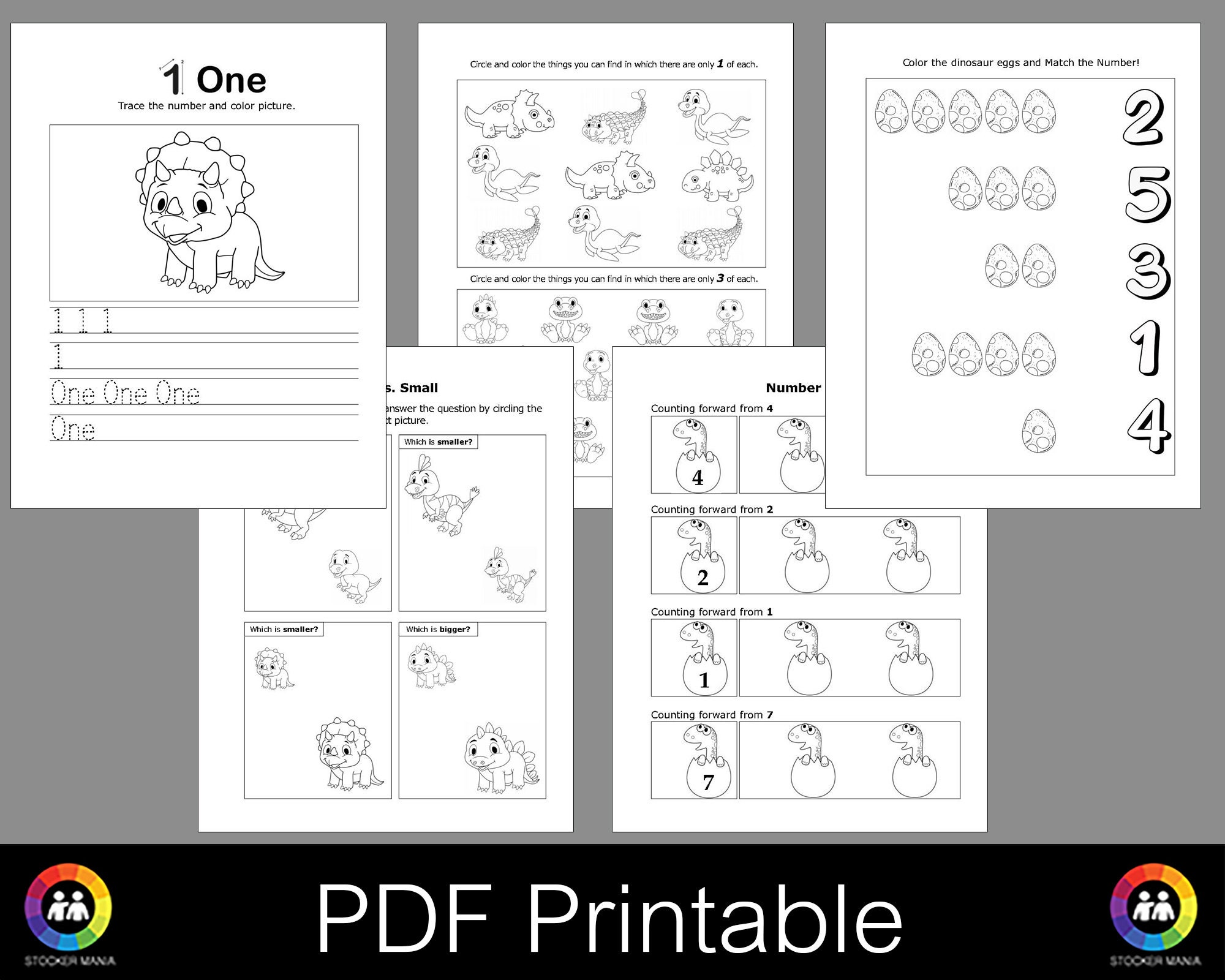 60 worksheet kindergarten math worksheets with dinosaurs pdf etsy
