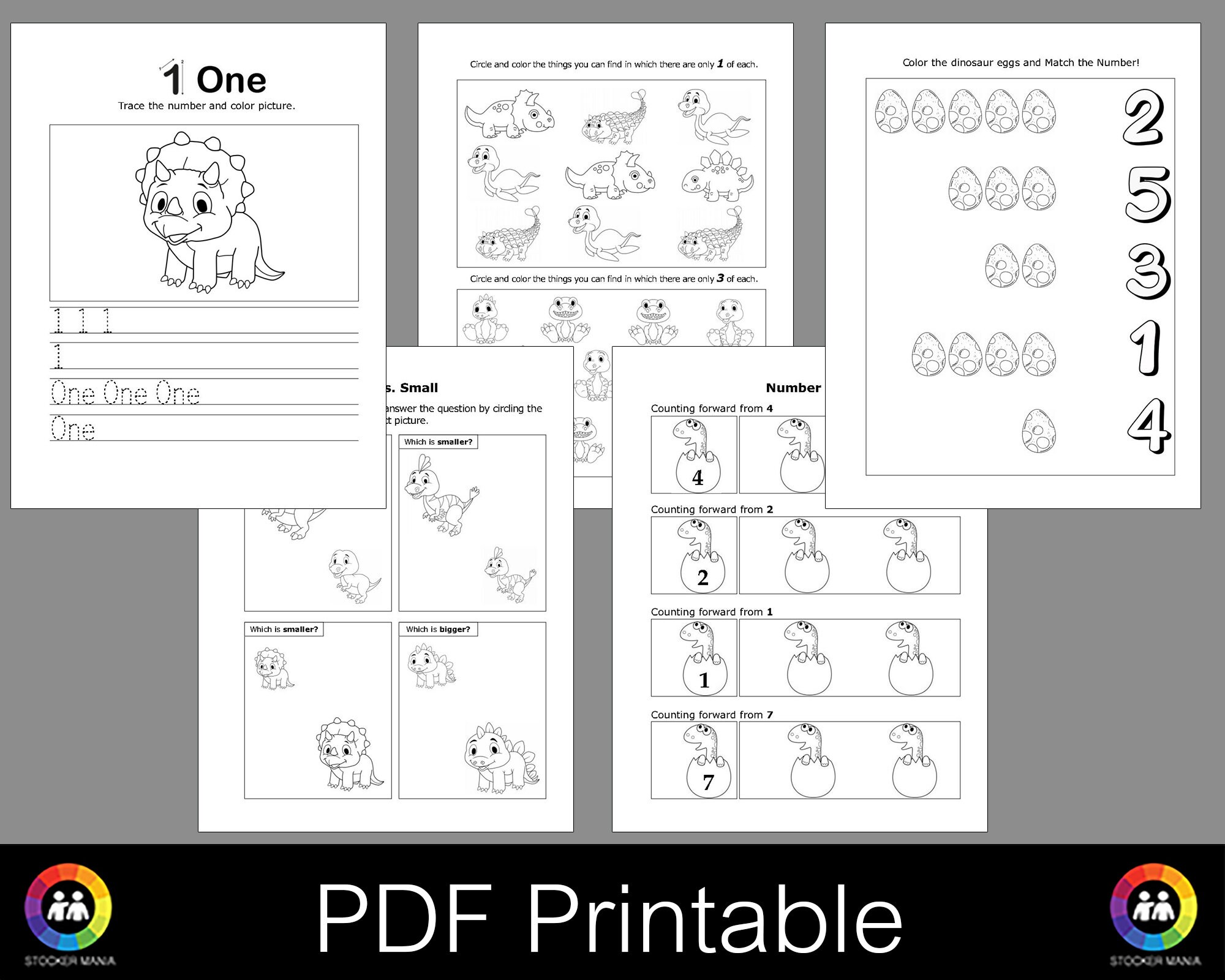 60 worksheet kindergarten math worksheets with dinosaurs pdf etsy