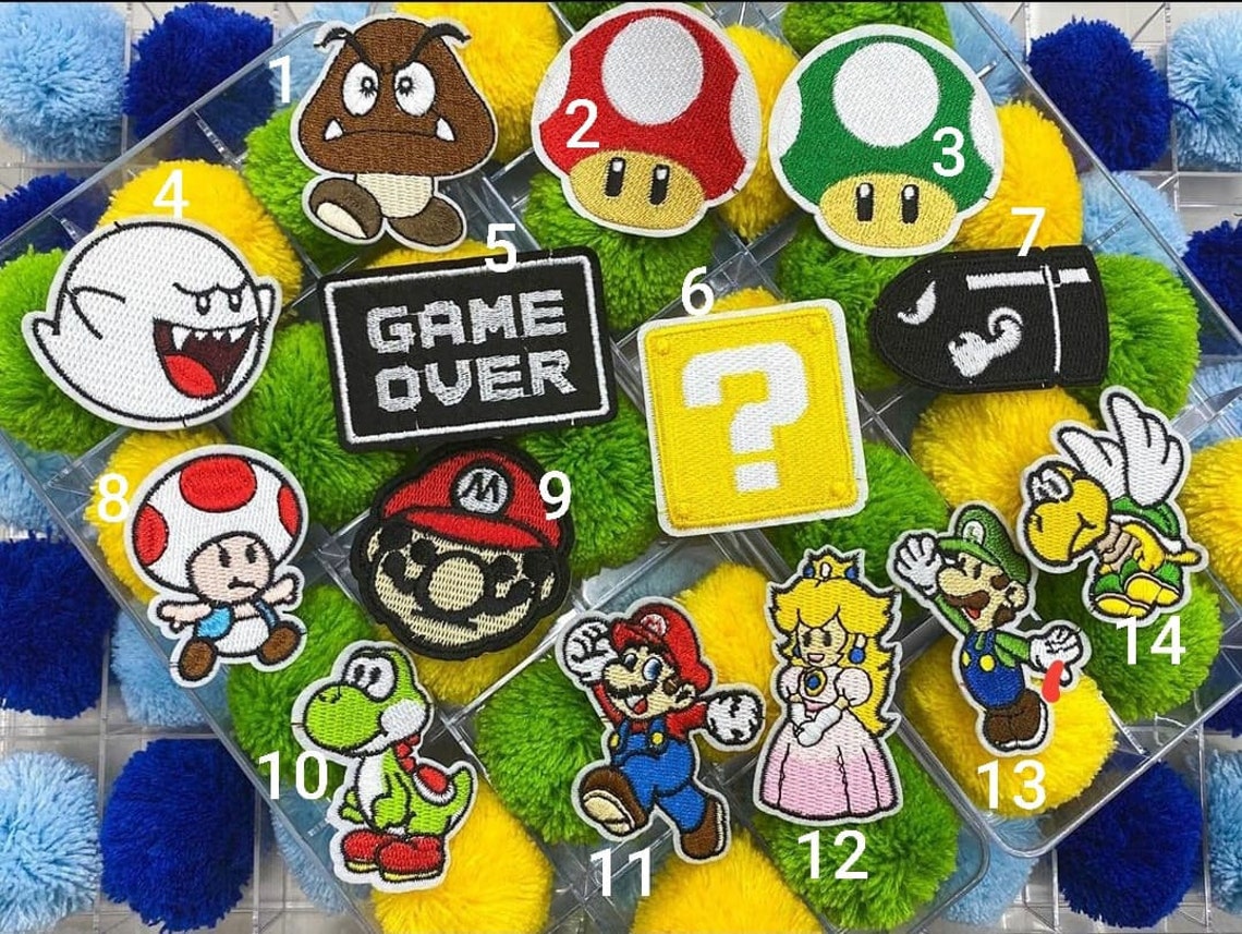 Super Mario Ironon Patches Etsy