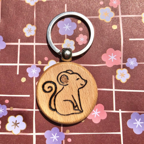 Japanese Zodiac Sign Keychain Kawaii Animals Kanji Japanese - Etsy