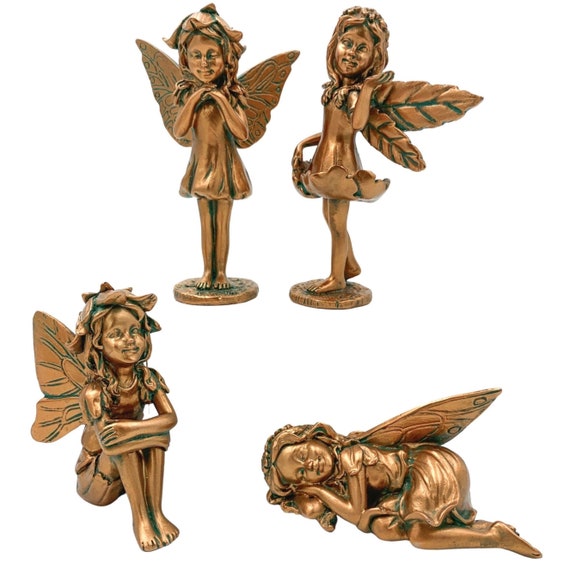 Magical Bronze Garden Fairy Statues Set Of 4 Brings Life To Magical Bronze Garden Fairy Statues Set, Bronze Garden Fairy Statues
