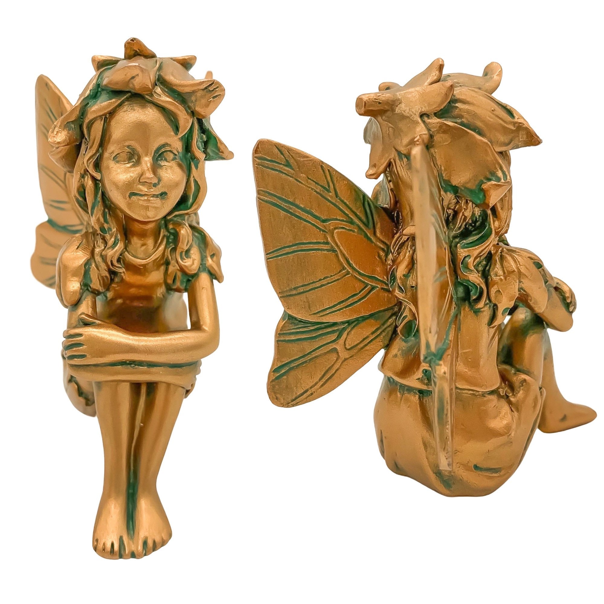 Magical Bronze Garden Fairy Statues Set of 4. Brings life to Etsy