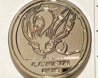 Farfetch'd Pokemon Metal Coin Medal Nintendo Silver Color From Japan Y-39